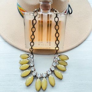 J. CREW Vintage Blush Petal Flower Statement Necklace RARE